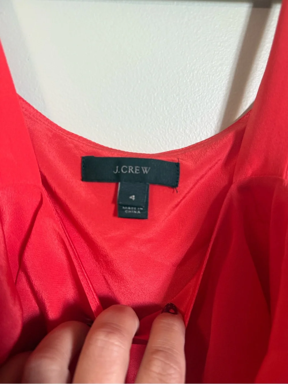 J. Crew Coral-Red Ruffle Off-Shoulder Tank Top
